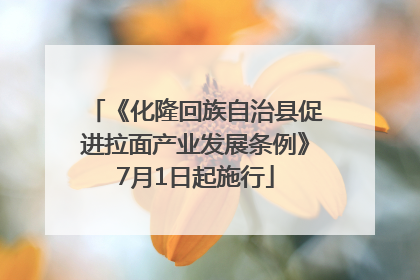 《化隆回族自治县促进拉面产业发展条例》7月1日起施行