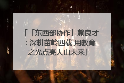 「东西部协作」赖良才：深耕苗岭四载 用教育之光点亮大山未来