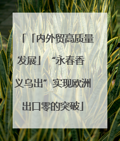 「内外贸高质量发展」“永春香 义乌出”实现欧洲出口零的突破