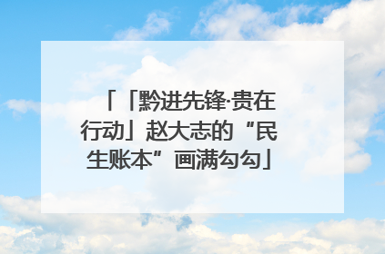 「黔进先锋·贵在行动」赵大志的“民生账本”画满勾勾