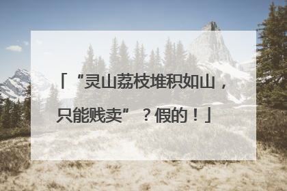“灵山荔枝堆积如山，只能贱卖”？假的！