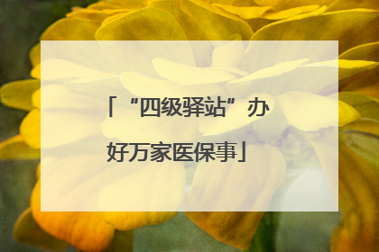 “四级驿站”办好万家医保事