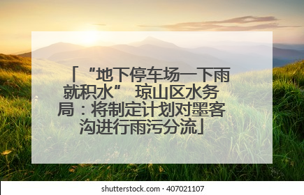 “地下停车场一下雨就积水” 琼山区水务局：将制定计划对墨客沟进行雨污分流