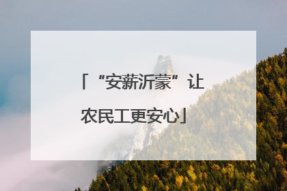 “安薪沂蒙”让农民工更安心