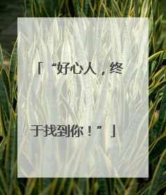 “好心人，终于找到你！”