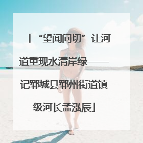 “望闻问切”让河道重现水清岸绿——记郓城县郓州街道镇级河长孟泓辰