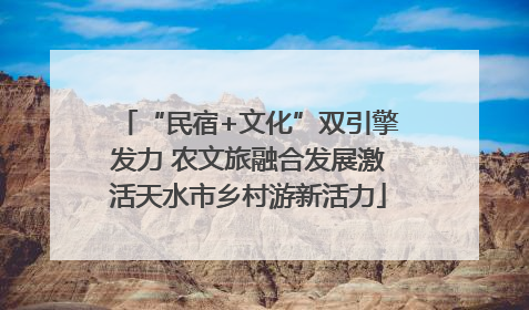 “民宿+文化”双引擎发力 农文旅融合发展激活天水市乡村游新活力
