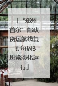“郑州-首尔”邮政货运航线复飞 每周3班常态化运行