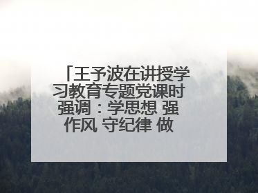 王予波在讲授学习教育专题党课时强调：学思想 强作风 守纪律 做忠诚干净担当的共产党员