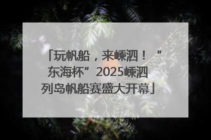 玩帆船，来嵊泗！“东海杯”2025嵊泗列岛帆船赛盛大开幕