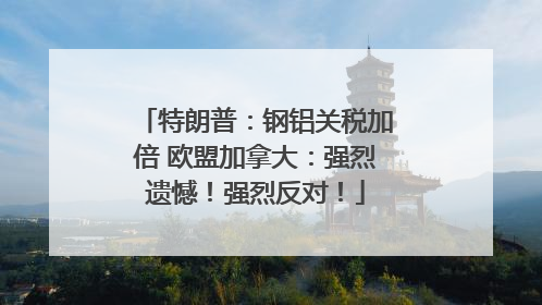 特朗普：钢铝关税加倍 欧盟加拿大：强烈遗憾！强烈反对！
