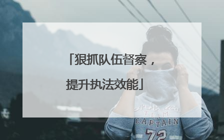 狠抓队伍督察，提升执法效能
