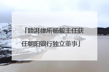 睦湃律所杨毅主任获任朝阳银行独立董事
