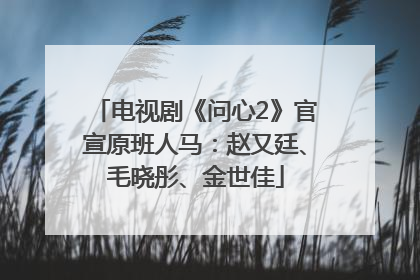 电视剧《问心2》官宣原班人马：赵又廷、毛晓彤、金世佳