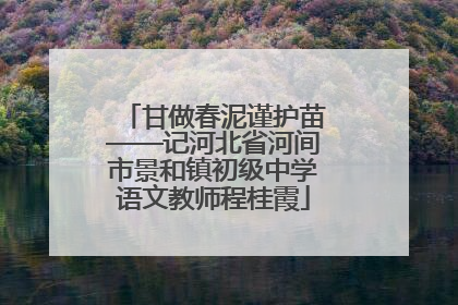 甘做春泥谨护苗——记河北省河间市景和镇初级中学语文教师程桂霞