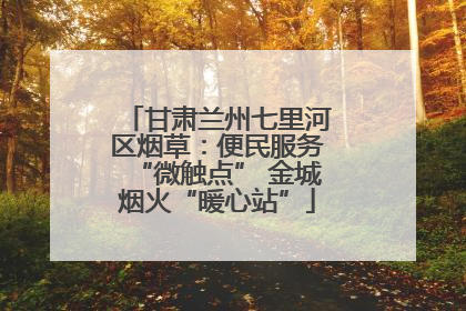 甘肃兰州七里河区烟草：便民服务“微触点” 金城烟火“暖心站”
