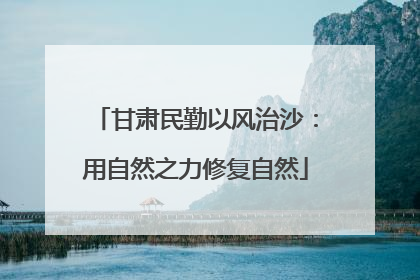 甘肃民勤以风治沙：用自然之力修复自然