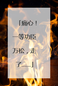 痛心！一等功臣万松，走了……