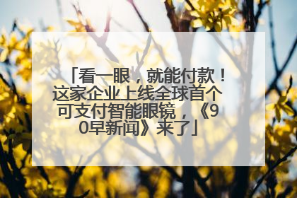 看一眼，就能付款！这家企业上线全球首个可支付智能眼镜，《90早新闻》来了