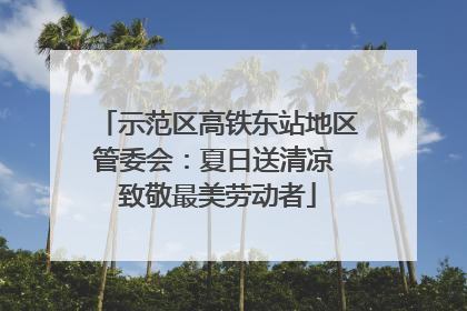 示范区高铁东站地区管委会：夏日送清凉 致敬最美劳动者