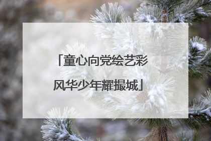 童心向党绘艺彩 风华少年耀撮城