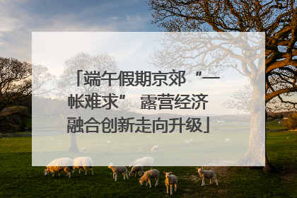 端午假期京郊“一帐难求” 露营经济融合创新走向升级