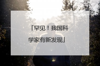 罕见！我国科学家有新发现