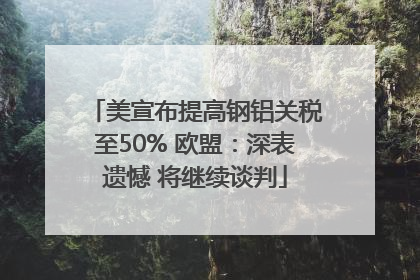 美宣布提高钢铝关税至50% 欧盟：深表遗憾 将继续谈判