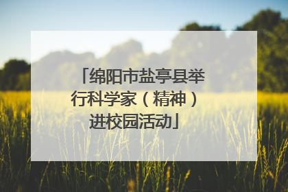绵阳市盐亭县举行科学家（精神）进校园活动