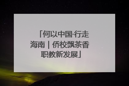 何以中国·行走海南｜侨校飘茶香 职教新发展