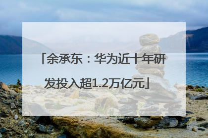 余承东：华为近十年研发投入超1.2万亿元