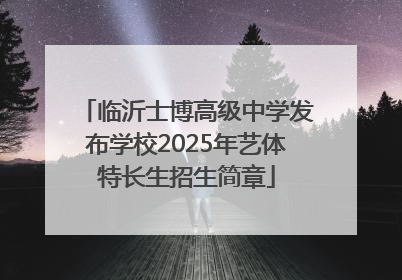 临沂士博高级中学发布学校2025年艺体特长生招生简章