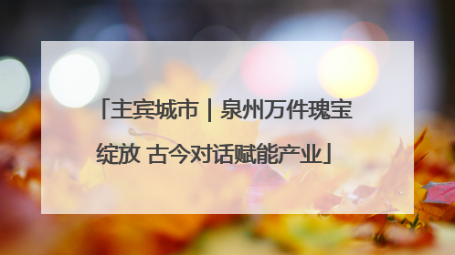 主宾城市｜泉州万件瑰宝绽放 古今对话赋能产业