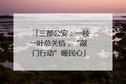 三都公安：一枝一叶总关情，“敲门行动”暖民心