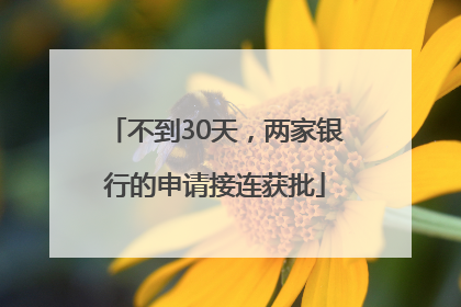 不到30天，两家银行的申请接连获批