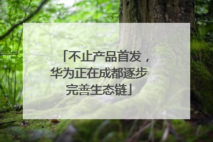 不止产品首发，华为正在成都逐步完善生态链