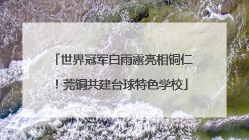 世界冠军白雨露亮相铜仁！莞铜共建台球特色学校