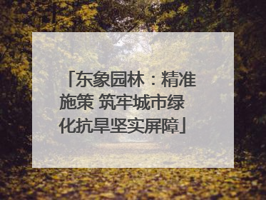 东象园林：精准施策 筑牢城市绿化抗旱坚实屏障