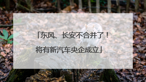 东风、长安不合并了！将有新汽车央企成立