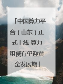 中国算力平台（山东）正式上线 算力租赁有望迎黄金发展期