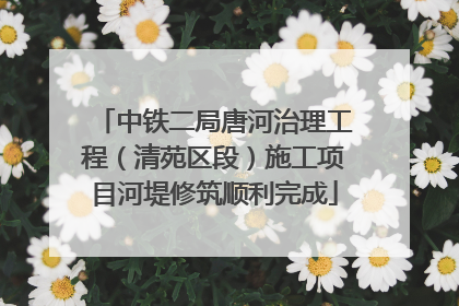 中铁二局唐河治理工程（清苑区段）施工项目河堤修筑顺利完成