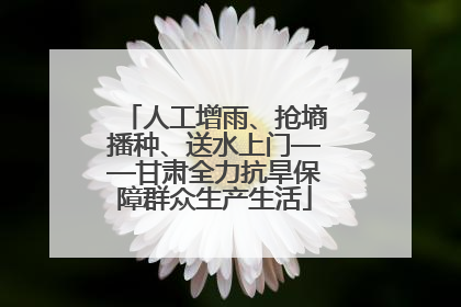 人工增雨、抢墒播种、送水上门——甘肃全力抗旱保障群众生产生活