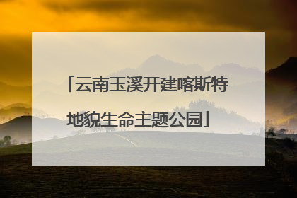 云南玉溪开建喀斯特地貌生命主题公园