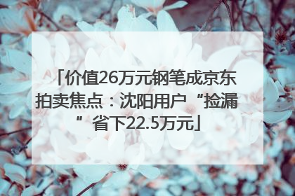 价值26万元钢笔成京东拍卖焦点：沈阳用户“捡漏”省下22.5万元