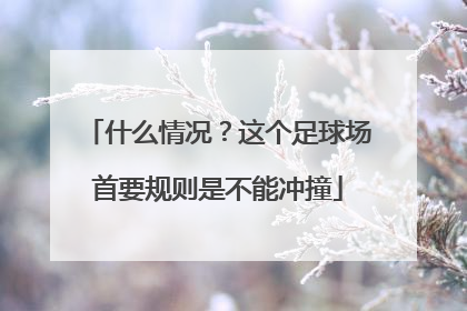 什么情况？这个足球场首要规则是不能冲撞