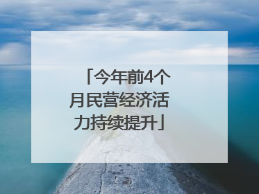 今年前4个月民营经济活力持续提升