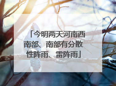 今明两天河南西南部、南部有分散性阵雨、雷阵雨