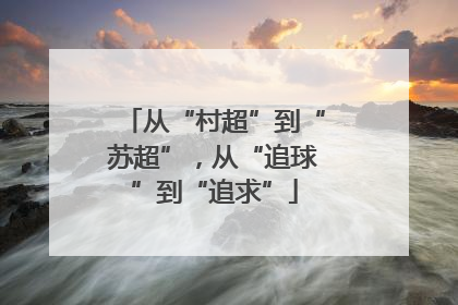从“村超”到“苏超”，从“追球”到“追求”
