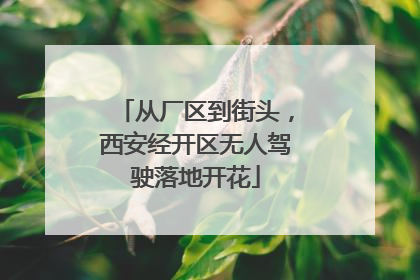 从厂区到街头，西安经开区无人驾驶落地开花