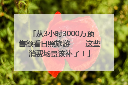 从3小时3000万预售额看日照旅游——这些消费场景该补了！
